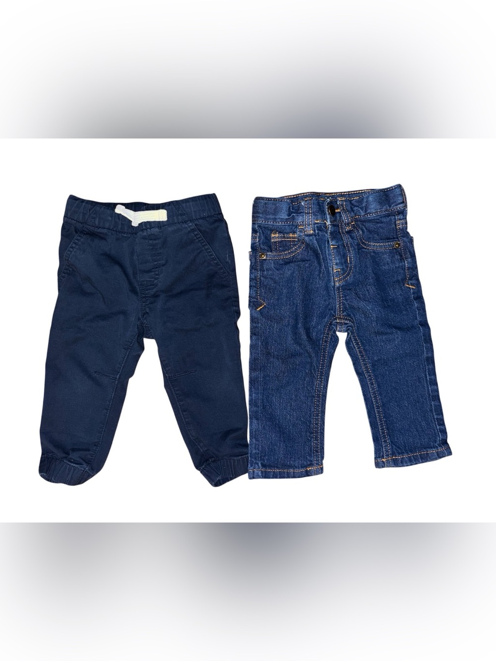 Cat & Jack Navy Pull-On Joggers and Denim Jeans Twin Pack